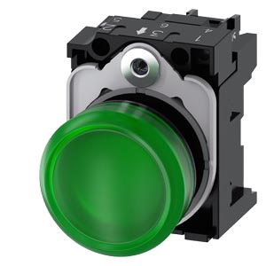 SIEMENS .LAMPARA DE SENALIZACION 22MM REDONDO PLASTICO VERDE 110 V CA