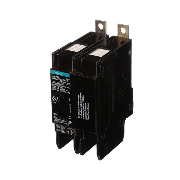 SIEMENS .PASTILLA INTERRUPTOR BQD 2X60A 65KA/240, 14KA/480, 10KA/600V